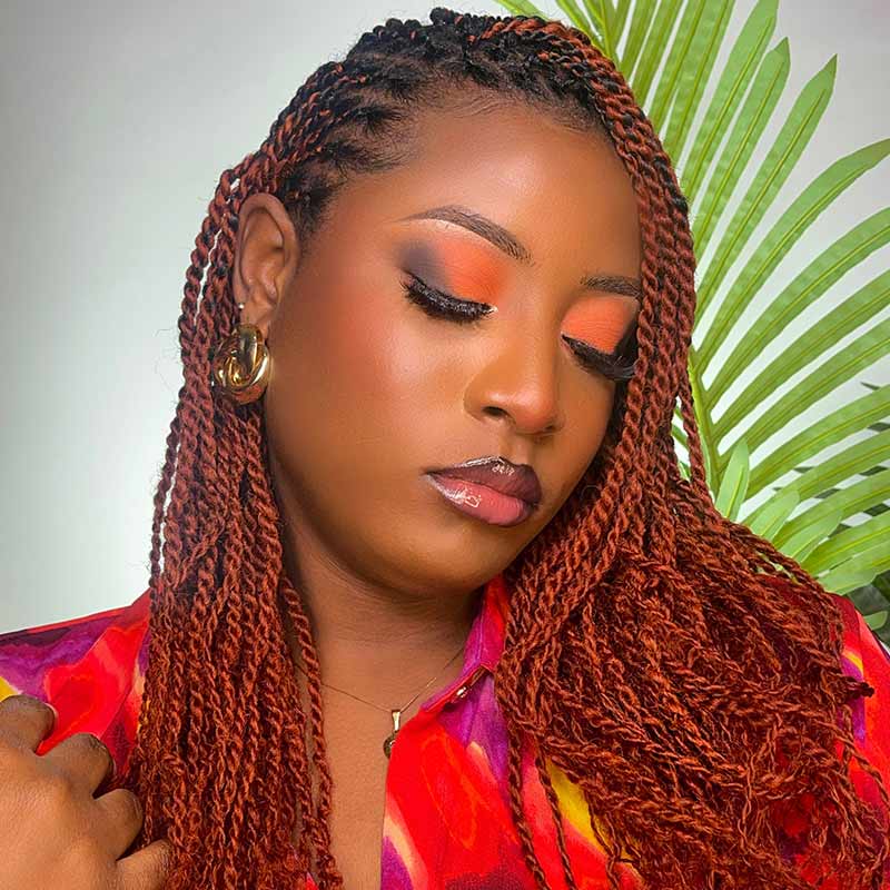 US Only|QVR Dark Orange Afro kinky Bulk Human Hair - Image 4