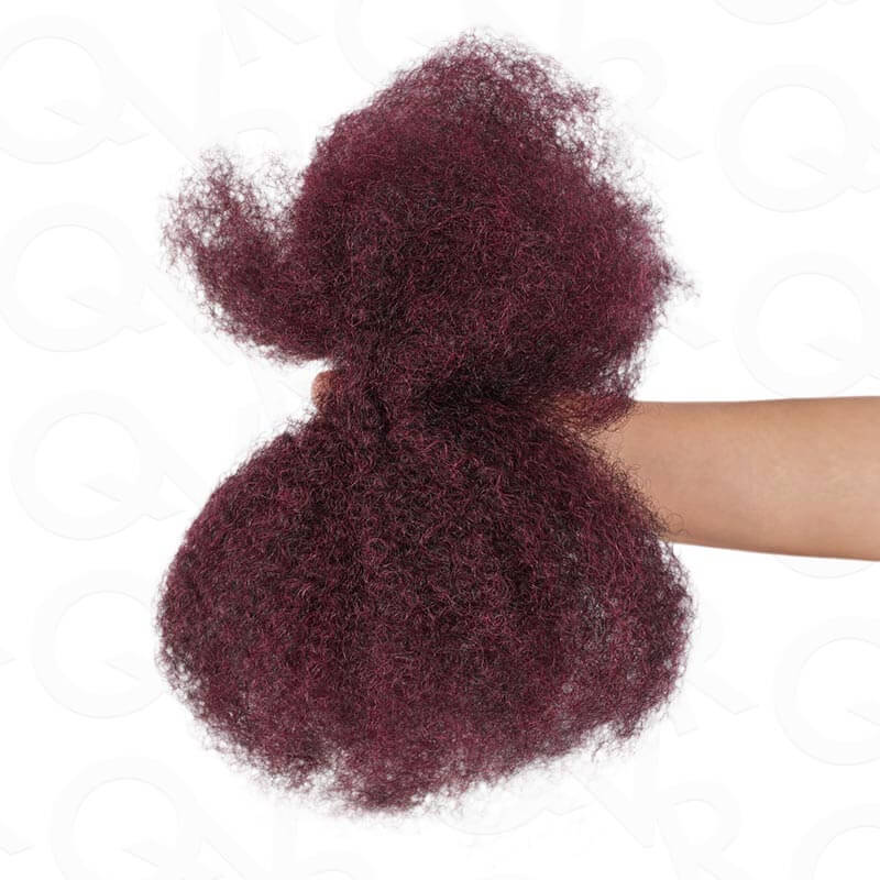 QVR 1 Pack #1B/99J/Burgundy Afro Kinky Bulk Human Hair - Image 5