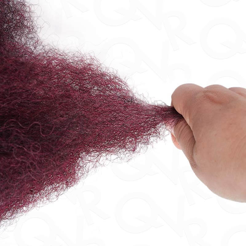QVR 1 Pack #1B/99J/Burgundy Afro Kinky Bulk Human Hair - Image 6