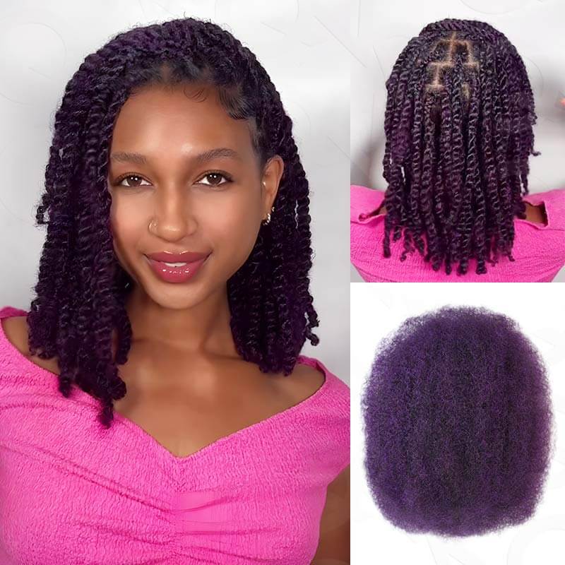 QVR 1 Pack Reddish Brown Color Afro Kinky Bulk Human Hair - Image 20