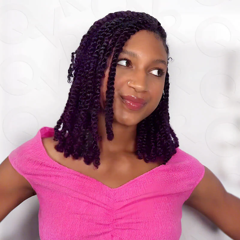 US Only|QVR Mix #1B/Purple Afro kinky Bulk Human Hair - Image 3