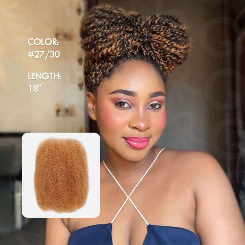 QVR #27/30 Afro Kinky Bulk Mixed Color Human Hair for Braiding DreadLock - Image 7