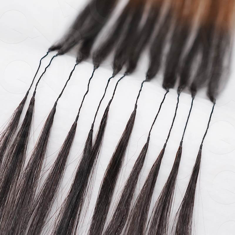 QVR Ombre #T1B/30/27 Small Kinky Curly Machine Made Feather Crochet Human Hair Extensions - Image 12