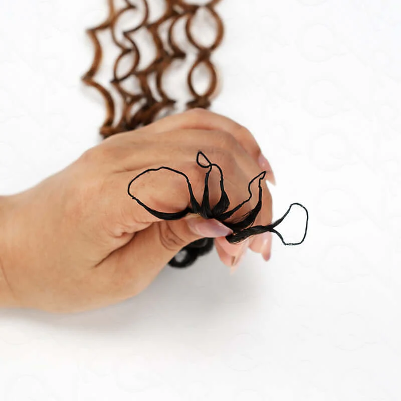 QVR #T1B/30 Crochet Hair Water Wave Machine Made Feather Human Hair Extension - Image 3
