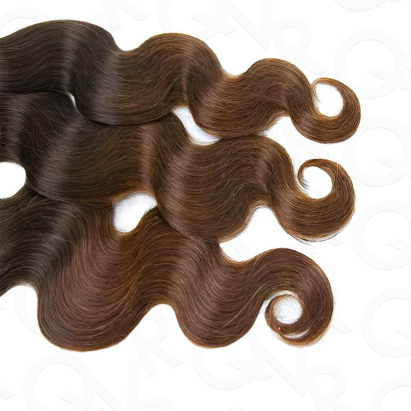 QVR #T2/30 Crochet Hair Body Wave Machine Made Feather Human Hair Extension - Image 3