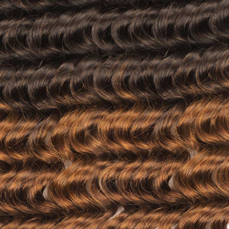 QVR #T2/30 Crochet Hair Deep Wave Machine Made Feather Human Hair Extension - Image 6