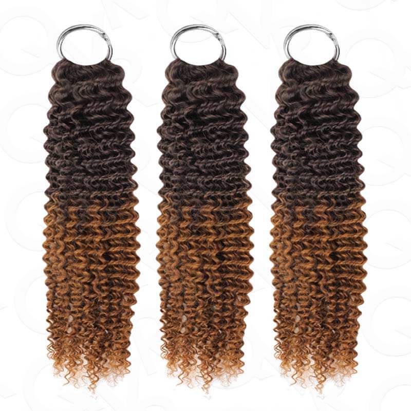US Only|QVR #T2/30 Small Kinky Curly Feather Crochet Human Hair - Image 9