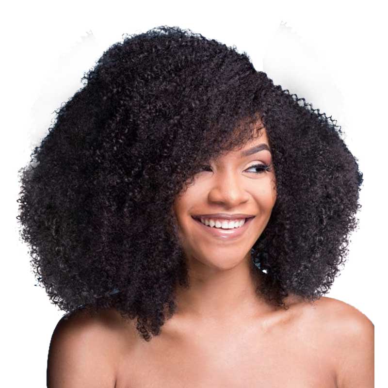 QVR Wear&Go Afro Curly No Lace Glueless Short Machine Made Wig With Bangs 100% Human Hair - Image 7