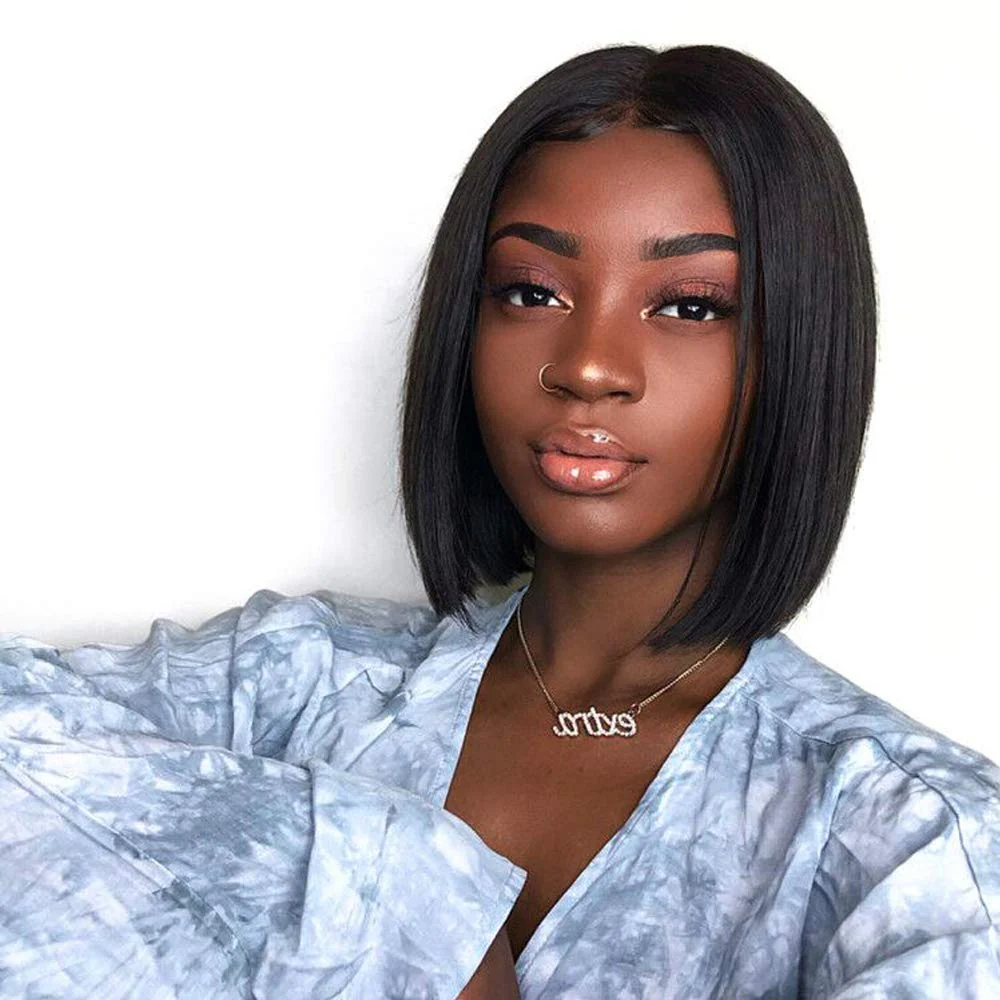 QVR Lace Front Human Hair Wigs 10" Bob Wig | LYNA - Image 5