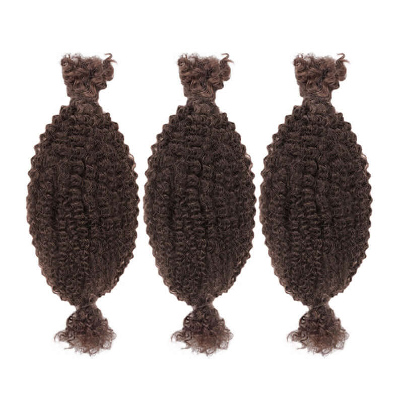 QVR Upgraded Kinky Bulk Natural Black hair 4a/3c Extensions - Image 16
