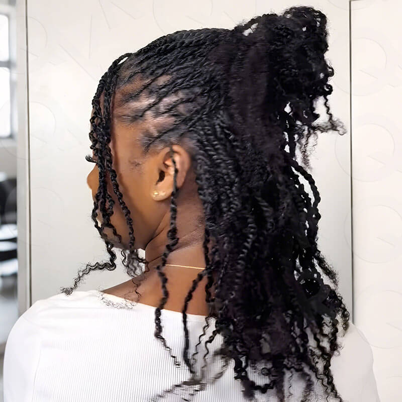 QVR Upgraded Kinky Bulk Natural Black hair 4a/3c Extensions - Image 3