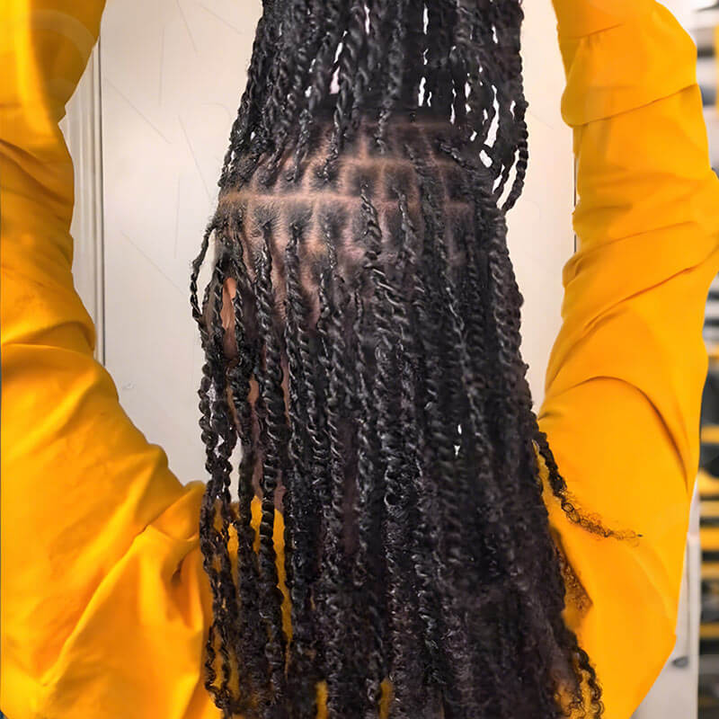 QVR Upgraded Kinky Bulk Natural Black hair 4a/3c Extensions - Image 5